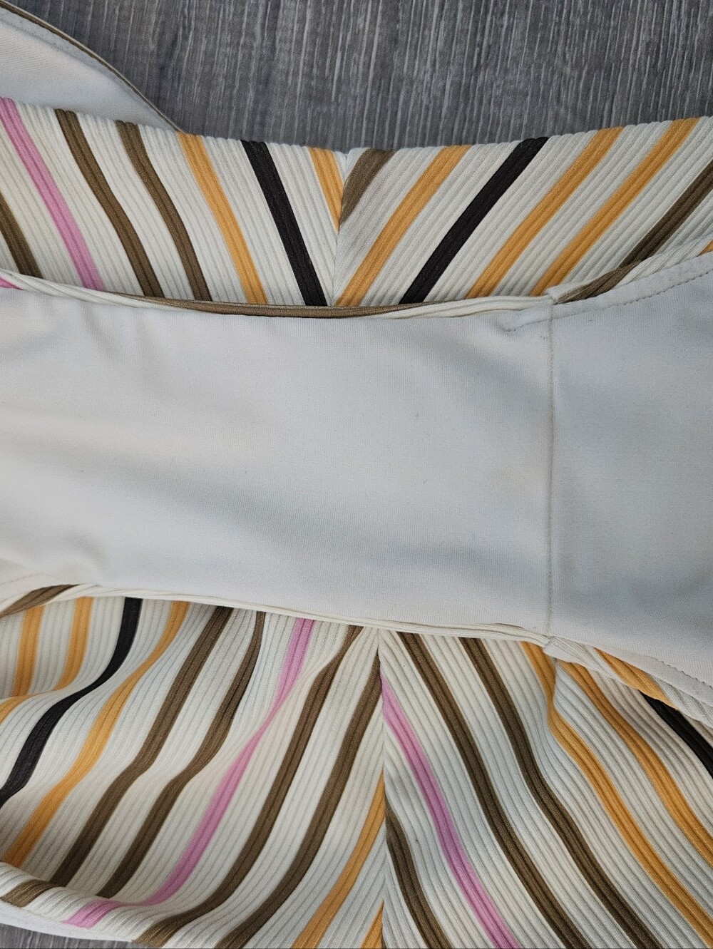 Zulu & Zephyr Mandarin Stripe Wrap Cutout One Piece Swimsuit Ribbed Beach Sz 6 - Picture 16 of 16